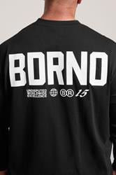 BDRNO Big & Tall Black Printed Long Sleeve T-Shirt | BadRhino 4