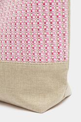 Pink Tweed Look Tote Bag | Yours Clothing 5