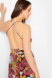 LTS Tall Orange Leaf Print Split Maxi Dress | Long Tall Sally 5