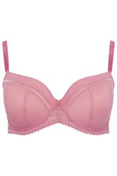 YOURS Plus Size Pink Lace Underwired Padded Bra | Yours Clothing  5