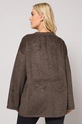 YOURS Plus Size Chocolate Brown Fluffy Knit Jumper | Yours Clothing 4