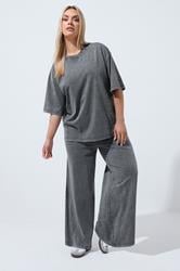 LIMITED COLLECTION Plus Size Grey Acid Wash Seam Detail Top | Yours Clothing 1