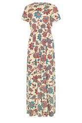 LTS Tall Red & Blue Floral Shirred Waist Cotton Maxi Dress