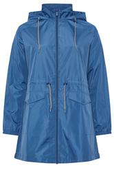 YOURS Curve Blue Drawstring Lightweight Parka Jacket