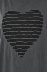 YOURS Plus Size Grey Distressed Heart T-Shirt | Yours Clothing 4