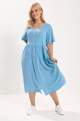 YOURS Plus Size Blue Chambray Maxi Tea Dress | Yours Clothing 1