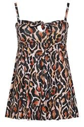 YOURS Plus Size Brown Leopard Print Tankini Top | Yours Clothing 8