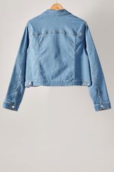 EVANS Plus Size Mid Wash Blue Denim Jacket | Evans 6