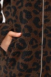 YOURS Plus Size Brown Leopard Print Heavyweight Fleece | Yours Clothing 5