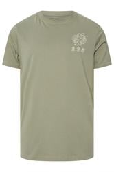 BadRhino Big & Tall Green Japanese Tiger Graphic T-Shirt