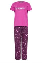 M&Co Pink 'Slow Sundays' Cotton Wide Leg Pyjama Set | M&Co 6