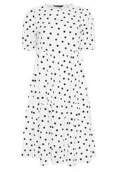 YOURS Curve White Polka Dot Tiered Maxi Dress