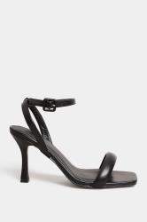 Black Padded Strap Heeled Sandals In Extra Wide EEE Fit | Yours Clothing 3