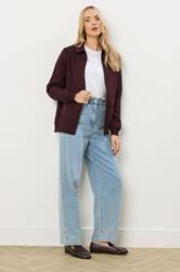 LTS Tall Burgundy Red Pocket Bomber Jacket | Long Tall Sally 2