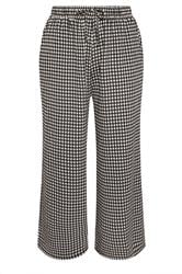 YOURS Curve Black Gingham Wide Leg Trousers