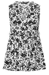 YOURS Plus Size Cream Floral Sleeveless Wrap Top | Yours Clothing 5