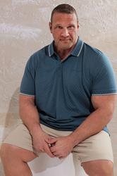 Ben Sherman Big & Tall Blue Chequerboard Textured Polo shirt | BadRhino 1