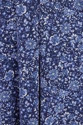 YOURS Plus Size Blue Floral Print Pleat Front Dress | Yours Clothing 4