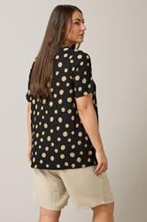 EVANS Plus Size Black Crepe Spot Print Top | Evans 4