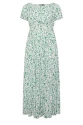 YOURS Curve Green Floral Bardot Maxi Dress