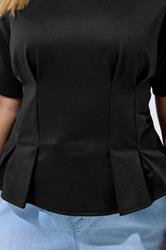 LIMITED COLLECTION Plus Size Black Cinched Waist T-Shirt | Yours Clothing 4