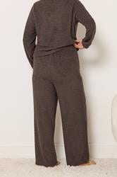 YOURS Plus Size Chocolate Brown Chenille Wide Leg Trousers | Yours Clothing 2
