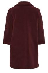 YOURS Curve Plus Size Dark Red Faux Fur Coat | Yours Clothing  9