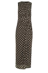 LTS Tall Women's Chocolate Brown Polka Dot Twist Maxi Dress | Long Tall Sally 5