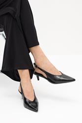LTS Black Pointed Slingback Kitten Heel | Long Tall Sally 3