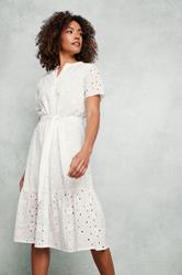 M&Co White Cotton Broderie Button Through Dress | M&Co 1