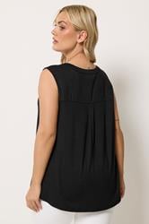 YOURS Plus Size Black Notch Neck Swing Blouse | Yours Clothing 2