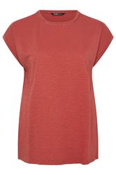 YOURS Plus Size Rust Orange Crochet Trim Detail T-Shirt | Yours Clothing 5