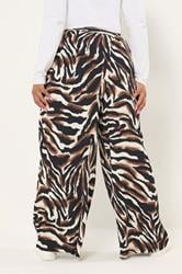 YOURS Plus Size Black Animal Print Trousers | Yours Clothing 2