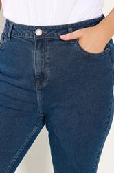 YOURS Plus Size Mid Blue Wash Flare Stretch Jeans | Yours Clothing 4