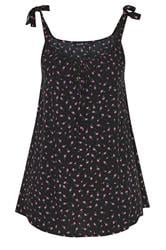 YOURS Curve Black Ditsy Floral Vest Top