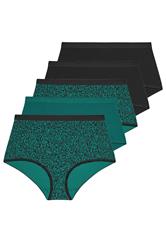 YOURSET 5 PACK Plus Size Teal Green Animal Print Full Briefs | Yours Clothing 3