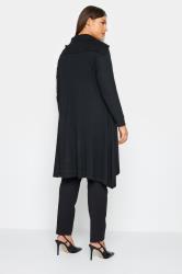 Evans Black Button Through Longline Cardigan 3