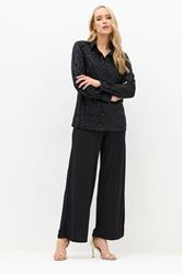 LTS Tall Black Sequin Embellished Shirt | Long Tall Sally 1