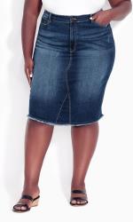 Evans Blue Mid Wash Stretch Denim Skirt 4