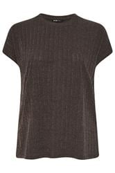 YOURS Curve Chocolate Brown Knitted T-Shirt