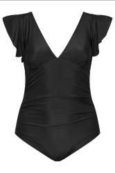 YOURS Plus Size Black Frill Sleeve Swimsuit | Yours Clothing 7