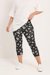 YOURSET 2 PACK Plus Size Black Daisy Cropped Leggings | Yours Clothing 2