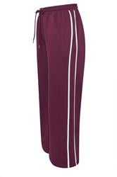 YOURS Curve Burgundy Red Side Stripe Wide Leg Joggers