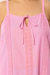 YOURS Plus Size Pink Crochet Linen Cami Vest Top | Yours Clothing 4