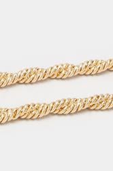 Gold Tone Twisted Rope Chain Necklace | Yours Clothing 2