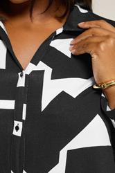 YOURS Plus Size Black & White Abstract Shirt | Yours Clothing 5