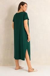 EVANS Plus Size Teal Green Cotton Midi Dress 2