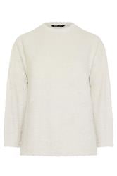 YOURS Curve Cream Fluffy Knit Jumper