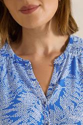 EVANS Plus Size Cobalt Blue Palm Print Vest Top | Evans 4