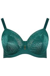 YOURS Plus Size Teal Green Underwired Lace Bras | Yours Clothing 4
